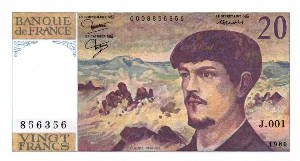 Billet de 20 Francs de 1981 référence à La Mer